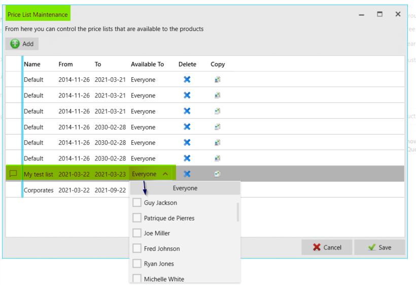 Client overview in Cloud Quote showing 'Mandy’s Milk Co' listed with location Durban and tags displayed as colourful labels: Active Client, Telephony, OA.